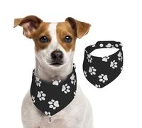 Dog Paw Print,Dog Bandanas Cotton Pet Scarf Adjustable Bibs for Pet,M