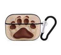 Dog Paw Print Earbuds Organizer Shockproof Protective Airpods Pro Cover with Carabiner Clip Anti Fall Carrying Earphone Case Cover for Airpods Pro 2nd Generation Black