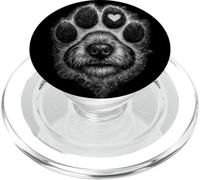 Dog Paw Print Heart Tattoo Style Design for Pet Lovers PopSockets PopGrip for MagSafe