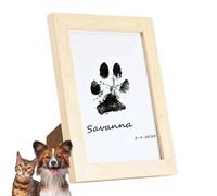 Dog Paw Print Kit - 14.7x10.9x1.2cm Keepsake Frame, Pet Footprint Impression Sets, Handmade Memory Mold | Memorial Paw Casting Kit for Dogs Cats Cherished Home Display Gift Nursery Studio Decor Art