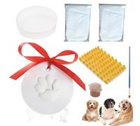 Dog Paw Print Kit, Paw Print Kit for Dogs Cats, Paw Print Kit, DIY Hanging Clay Pawprint Pet Paw Print Impression Kit for Baby Hand Cats Dogs Family Keepsake, Personalized Pawprint Gift (White)