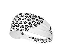 Dog Paw Print Love Heart Elastic Exercise Headband for Sports & Workouts
