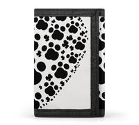 Dog Paw Print Love Heart Wallet,Credit Card Holder,Three-fold Wallet for Passport Covers, Purse Passport Bag for Men Women