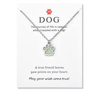 Dog Paw Print Necklace for Women Men Cute Dog Lovers Glow Necklaces Gifts for Women Men Pet Puppy Paw Necklace for Women Girl Men Adjustable Pendant Choker Necklace for Men Dog Friendship Mom Necklace