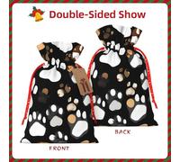 Dog Paw Print Print Drawstring Gift Reusable Bags Party Favors Holiday Birthday Eco-Friendly Pouches