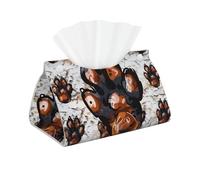Dog Paw Print Print Tissue Box Cover Foldable Tissue Storage Box Leather Tissue Cube Box Holder for Living Room Bedroom Office Car Home Decor