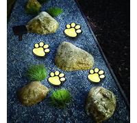 Dog Paw Print Solar Lights Outdoor Garden Set of 4 Solar String Lights Cute Paw Print LED Solar Decor Lamp Auto On/Off Solar Garden Ornaments for Yard Pathway Patio Decorative (Warm Light)