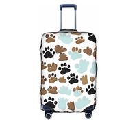Dog Paw Print Travel Box Protective Cover,Travel Luggage Cover,Suitcase Protector Fits 18-32 In,Suitcase Cover, Dog Bones Paw Prints, XL