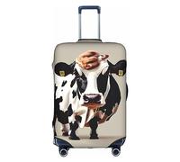 Dog Paw Print Travel Box Protective Cover,Travel Luggage Cover,Suitcase Protector Fits 18-32 In,Suitcase Cover, Cow Black And White Spot, S