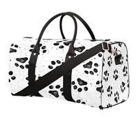 Dog Paw Print Travel Duffel Bag, Cute Doodle Sports Tote Gym Bag, Foldable Weekender Overnight Bag, Luggage Handle Bag for Women Men, Dog Paw Print, 17.4(L) x 8.3(W) x 9.5(H) inch