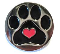 Dog Paw Print With Love Heart Metal Enamel Pin Badge Pet Lover Brooch