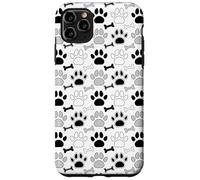 Dog Paw Prints And Bones In Black White an Gray Case for iPhone 11 Pro Max