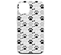 Dog Paw Prints And Bones In Black White an Gray Case for iPhone 13