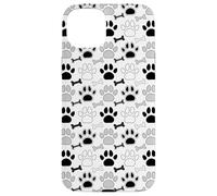 Dog Paw Prints And Bones In Black White an Gray Case for iPhone 15 Plus
