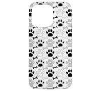 Dog Paw Prints And Bones In Black White an Gray Case for iPhone 15 Pro Max