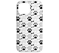 Dog Paw Prints And Bones In Black White an Gray Case for iPhone 16 Pro Max