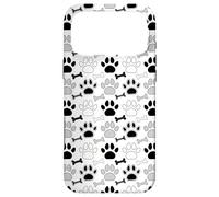 Dog Paw Prints And Bones In Black White an Gray Case for iPhone 17 Pro Max