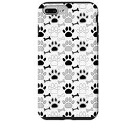 Dog Paw Prints And Bones In Black White an Gray Case for iPhone 7 Plus/8 Plus