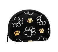Dog Paw Prints Coin Purse Shell Mini Pouch Wallet Change Bag for Women Girls Kids