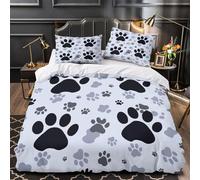 Dog Paw Prints Comforter Cover 3D Print Premium 3-Piece Bed Set Hidden Zipper Animal Pattern Design Quilt Cover Extra Soft Machine Washable for Adults Women Kids Girls Boys Youth King（220x240cm）
