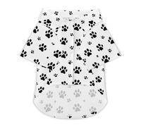 Dog Paw Prints Hawaii Shirt Print Dog Clothes T-Shirt Beach for Puppy Cat XS