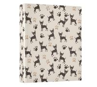 Dog Paw Prints Pattern 3 Ring Binder 1.5 Inch Round Ring Binder View Binder Holds 200 Documents for Home School Office Use