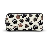 Dog Paw Prints Pencil Case - Large Aesthetic Makeup Bag Multi-Purpose Pencil Pouch Cute Cosmetic Bag with Zipper Closure for Office, Home, Study & Travel