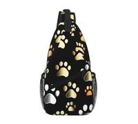 Dog Paw Prints Print Adjustable And Padded Shoulder Strap Chest Bag, Sling Bag For Travel, Work & Daily Use