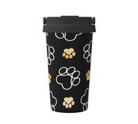 Dog Paw Prints Print Travel Mug Coffee Cup Thermal Leakproof, Insulated Stainless Steel Flask Hot Cold Drinks Cup