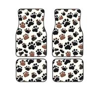 Dog Paw Prints Print Vehicle Accessories Foot Mat Set 4 Pieces Floor Mats Protection Vans Sedans Trucks