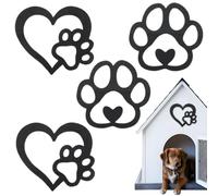 Dog Paw Prints Wall Art, Wooden Love Dog Paw Sign | Dog Room Decor, Wall Decor Sign for Home Kitchen Bathroom Bedroom, Puppy Decorations Signs