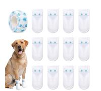 Dog Paw Protection Booties - 12X Non-Woven Waterproof Dog Foot Covers | Socks Protector With Adhesive Bandage, Shoes For Small Medium Dogs, Outdoor Indoor Paw Care Accessory