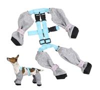 Dog Paw Protection Boots - Weatherproof Fabric Build, Full Leg Guard, Anti Slip Snow Shoes, Mud Blocking Structure | Cold Season Trekking Training Exercise Equipment for Active Canines