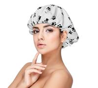 Dog Paw Puppy Footprint,Adjustable Silk Hair Wrap Adult's Satin Sleeping Cap Hair Women's Elastic Sleep Bonnet