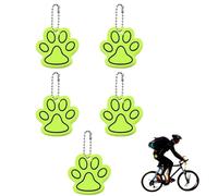 Dog Paw Reflective Keychain 5PCS,Reflective Running Gear,Reflective Pendants Keyrings,Running Reflective Gear,Reflective Strips for Night Walking Bike Reflectors and Shine Night Walk Accessories