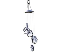 Dog Paw Solar Wind Chime - Solar Powered LED Solar Wind Chime with Paw Print - Outdoor Garden Decoration, for Friends, Families, Party Favours