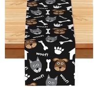 Dog Paw, Table Runner, Imitation Linen Table Runner For Home Party Dining Room 33x183 cm