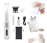 Dog Paw Trimmer, 3 in 1 Electric Doggy Kings Trimmers Rechargeable Waterproof with Led Light, Dog/Cat Hair Shaver Grooming Clipper,Low Noise Pet Shaver for Dogs Cats Eyes, Face, Ears (2 PCS)