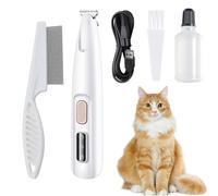 Dog Paw Trimmer Pearl White Paw Trimmer for Dog Rechargeable Dog Grooming Clippers,Waterproof with Led Light Paw Hair Trimmer for Dogs Suitable for Dog Cat, Low Noise Pet and Animal Hair Trimming