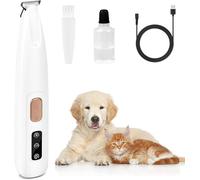 Dog Paw Trimmer Pet Micro Precision Trimmer Quiet Dog Clippers Waterproof Rechargeable Pet Shaver with LED Light Precise Trimming of Hair Around Paws Face and HIPS for Dogs Cats and Animals (White)