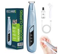 Dog Paw Trimmer with LED Light,Dog Grooming Kit & Pet Micro Precision Trimmer,Safety Electric Clipper,18 mm Widen Blade,35dB Low Noise,Cordless Hair Trimmer for Paws, Ears, Face, Rump,Blue