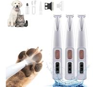 Dog Paw Trimmer with LED Light, Upgraded Paw Trimmer for Dogs, Electric Dog Clippers for Groomming with Led Display, Waterproof Low Noise Pet Hair Shaver for Dogs Cats (3PCS)