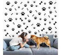 Dog Paw Wall Stickers 10 Sheets/290 Pcs Cartoon Bone Wall Decals for Living Room Office Bedroom Cute Decor Peel and Stick Graffiti Sticker DIY Murals Art Sticker Waterproof Vinyl Walles Decal