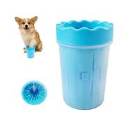 Dog Paw Washer Cup - Portable Pet Paw Cleaner with Soft Silicone Bristles, Mess-Free Mud Remover for Small & Medium Dogs, Essential Travel Accessory for Outdoor Walks to Remove Dirt & Snow (Blue)