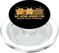 Dog Paw We Wear Amber For Appendix Cancer Awareness PopSockets PopGrip for MagSafe