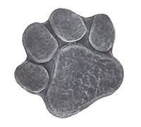Dog Pawprint Memorial Stone, DIY Engraving Pet Grave Marker, Resin Pet Monument, Heartfelt Dog Memorial Stone for Garden, Yard, Backyard (Rock Grey)