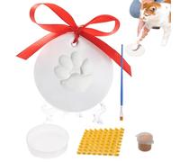 Dog Pawprint Ornament Kit | Clay Paw Print Modeling Kit Air-Dry | Pet's First Christmas Ornament, Dog Paw Print, Pet Footprint Memorial Impression, For Family