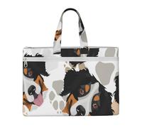 Dog Paws Bernese Mountain Dog,Canvas Document Bag Zipper File Tote Bag Handbag Briefcase for School Office