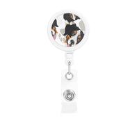 Dog Paws Bernese Mountain Dog, Retractable Badge Holder,Badge Reels Holder with ID Clip Alligator Clip