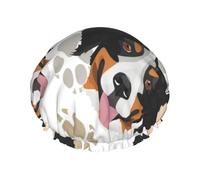 Dog Paws Bernese Mountain Dog,Shower Cap Nightcap Double Layer Waterproof Elastic Bath Cap Reusable Hair Cap